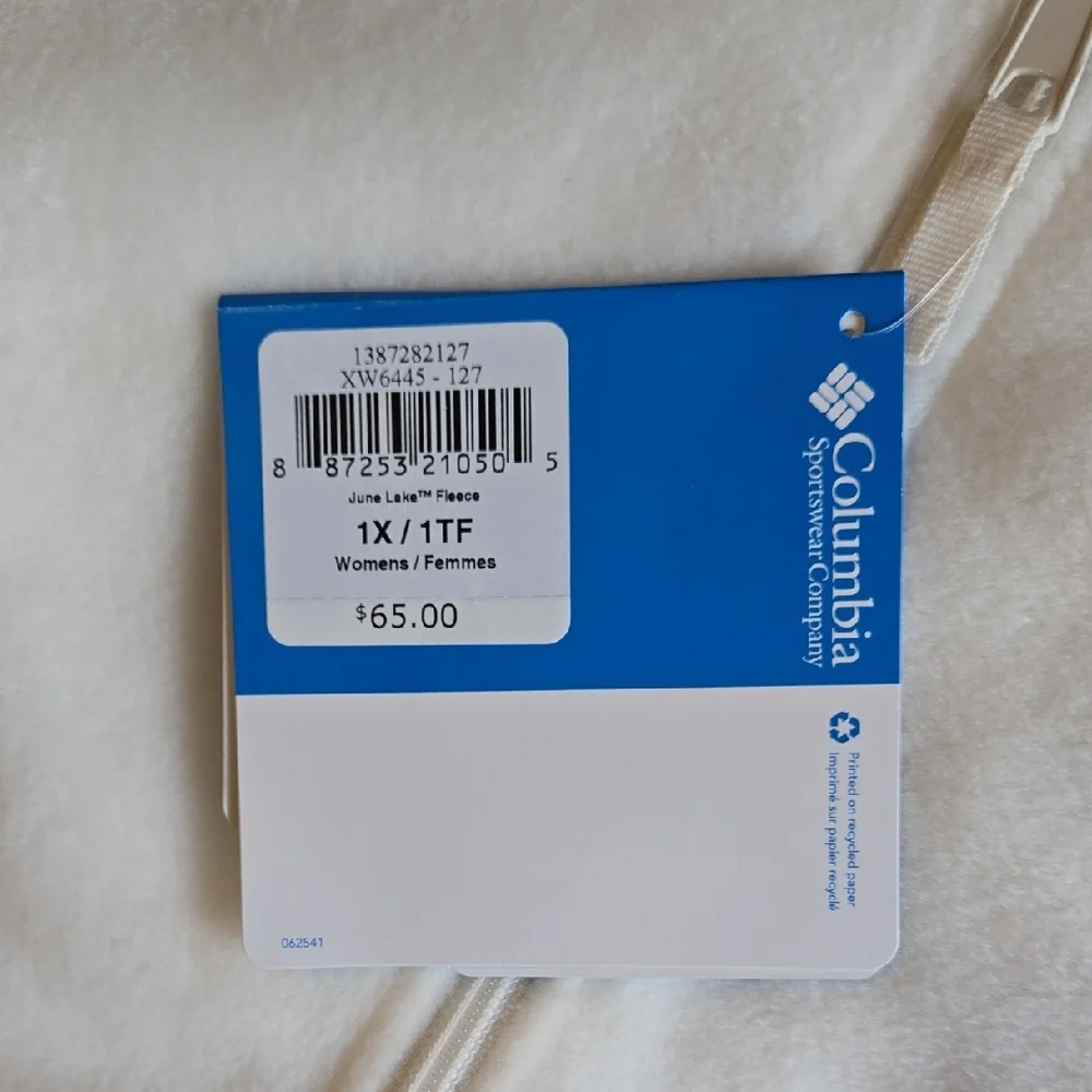 Columbia Women's Cream Fleece Jacket NWT - Picture 7 of 7